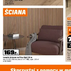 Lamele ścienne na filcu Dąb 2,6 m