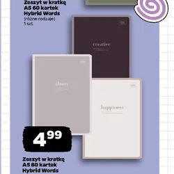 Zeszyt w kratkę A5 80 kartek Hybrid Words