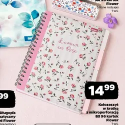 Kołozeszyt w kratkę z mikroperforacją B5 96 kartek Flower