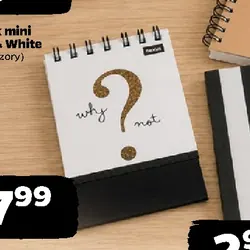 Kołonotes w kratkę zamykany na gumkę Black & White