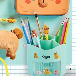 organizer na biurko z naklejkami