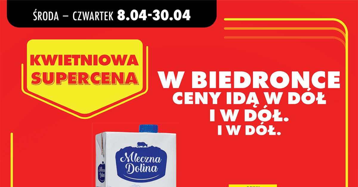 Hit tygodnia w Biedronce: Mleko Mleczna Dolina 1,5% za 1,99 zł — sprawdź, ile oszczędzasz!