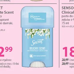 SECRET Delicate Scent kremowy antyperspirant w sztyfcie damski