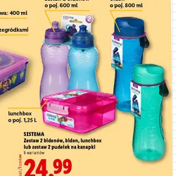Sistema Zestaw 2 bidonów, bidon, lunchbox lub zestaw 2 pudełek na kanapki