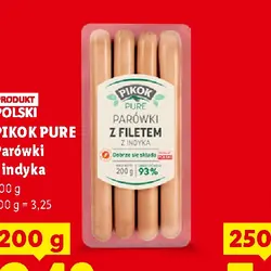 PIKOK PURE Parówki z indyka