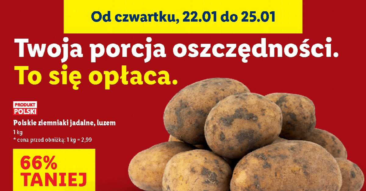 Ziemniaki za 0,99 zł w Lidlu! Sprawdź jak zrobić zapas i oszczędzać na obiadach