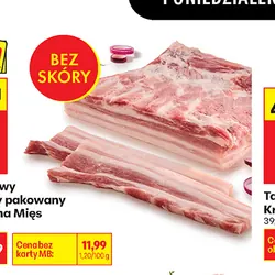 Boczek wieprzowy bez kości i skóry pakowany próżniowo Kraina Mięs