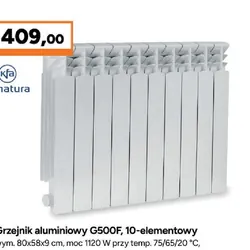 Grzejnik aluminiowy G500F, 10-elementowy