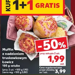 Muffin z nadzieniem truskawkowym