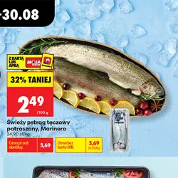 Świeży pstrąg tęczowy patroszony, Marinero
