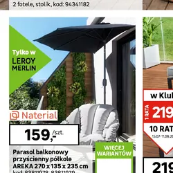 Parasol balkonowy przyścienny półkole AREKA