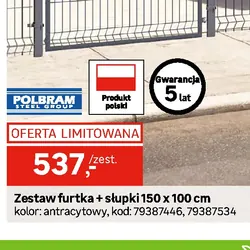 Zestaw furtka + słupki 150 x 100 cm