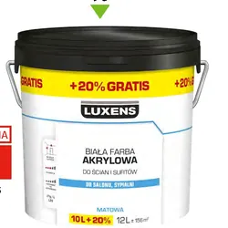 Emulsja biała LUXENS FARBA AKRYLOWA 10 l + 20%