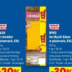 Pilos Ser cheddar w plastrach, XXL
