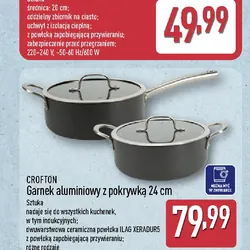 Garnek aluminiowy z pokrywką 24 cm