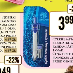 Cyrkiel metalowy z dodatkowymi rysikami Astrapen