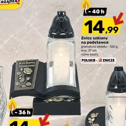 Znicz szklany na podstawce