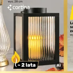 Latarnia solarna LED z ryflowanym szkłem