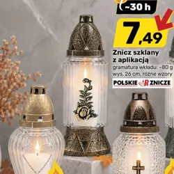 Znicz szklany z aplikacją