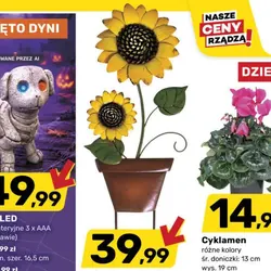 Duża dekoracja pik metalowy słonecznik