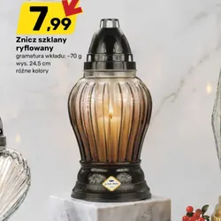 Znicz szklany ryflowany