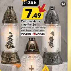 Znicz szklany z aplikacją