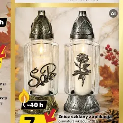 Znicz szklany z aplikacją