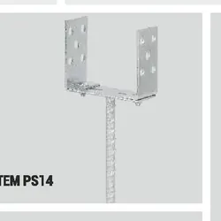 PODSTAWA SŁUPA REGULOWANA Z PRĘTEM PS14 60-140x3,5 mm