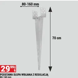 PODSTAWA SŁUPA WBIJANA Z REGULACJĄ 80-160 mm