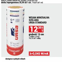 WEŁNA MINERALNA SZKLANA URSA STANDARD