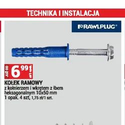 KOŁEK RAMOWY z kołnierzem i wkrętem z łbem heksagonalnym 10x50 mm