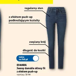 Jeansy damskie skinny fit z efektem push-up