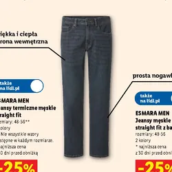Jeansy termiczne męskie straight fit