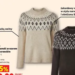 Sweter damski ze wzorem w stylu norweskim