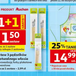 Zestaw 3 pędzelków z naturalnego włosia