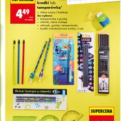 Ołówki, kredki lub temperówka