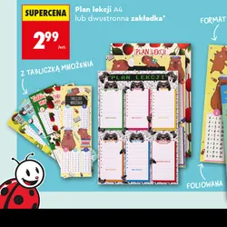 Plan lekcji A4 lub dwustronna zakładka