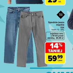 Spodnie jeans męskie TEX