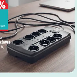 Listwa zasilająca przeciwprzepięciowa 8 gniazd, 2 x USB-A, 1 x USB-C