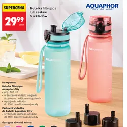 Butelka filtrująca lub zestaw 3 wkładów Aquaphor City