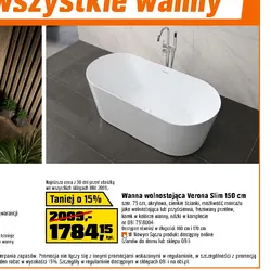 Wanna wolnostojąca Verona Slim 150 cm