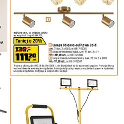 Lampa ścienno-sufitowa Goldi