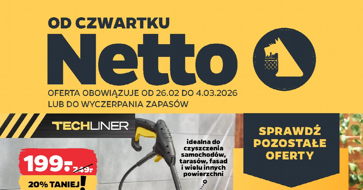 Sensacja w Netto: Myjka ciśnieniowa za 199 zł i 5 promocji, które przebijają konkurencję