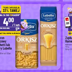 Makaron orkiszowy spaghetti lub świdry Lubella