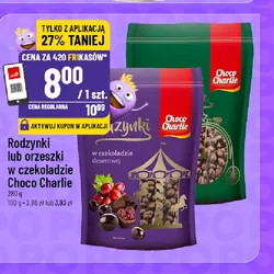 Rodzynki lub orzeszki w czekoladzie Choco Charlie