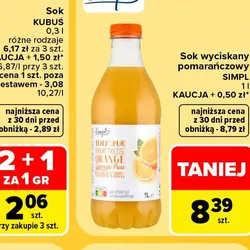 Sok wyciskany pomarańczowy SIMPL