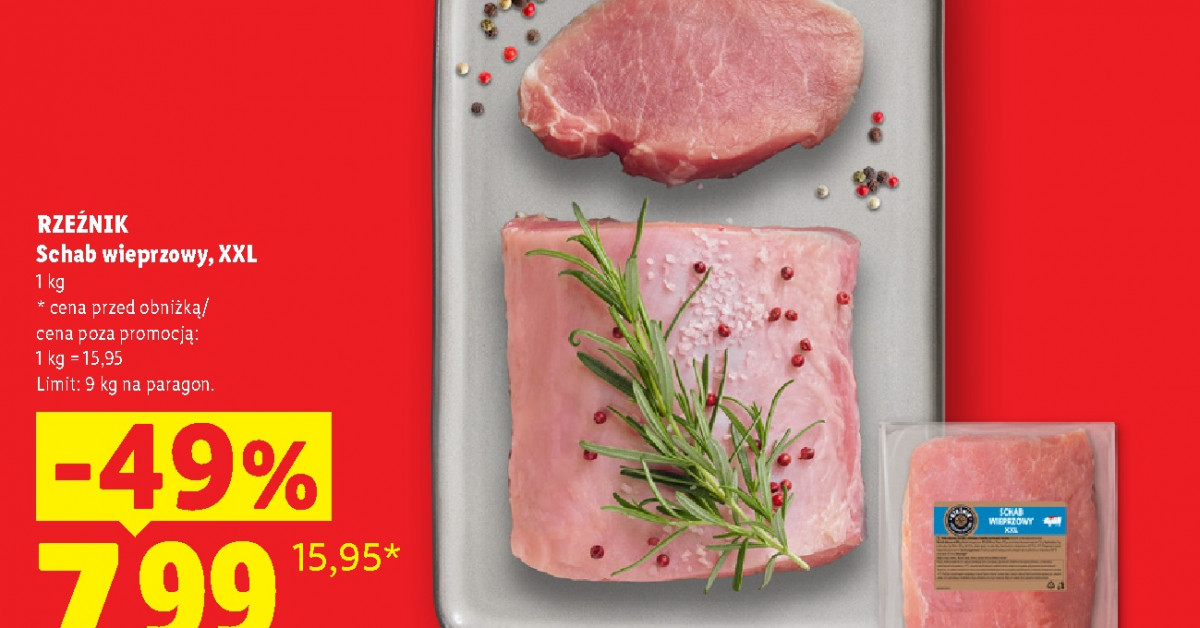 Schab wieprzowy XXL za 7,99 zł — pół ceny! Gdzie szukać tej okazji w gazetce?