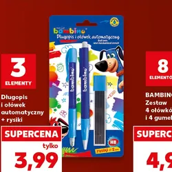 BAMBINO Długopis i ołówek automatyczny + rysiki