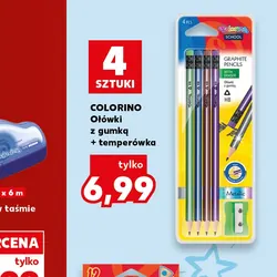 Colorino Ołówki z gumką + temperówka