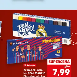 FC BARCELONA lub REAL MADRID Plastelina szkolna